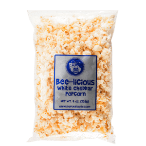 Bee-licious, white cheddar popcorn