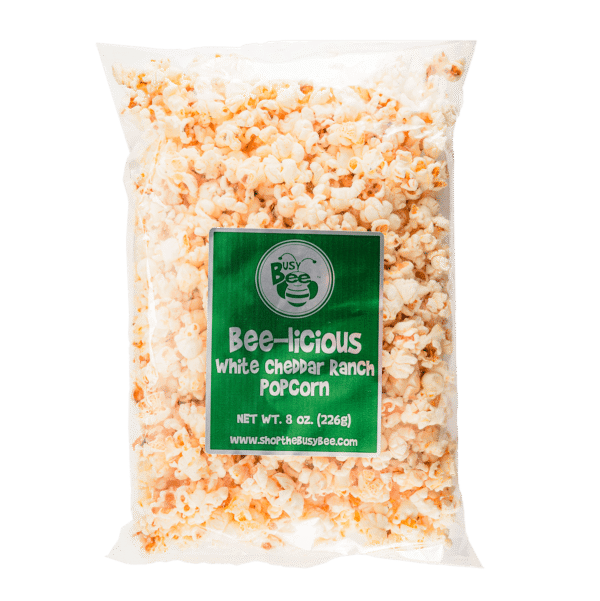 Bee-licious, white cheddar ranch popcorn
