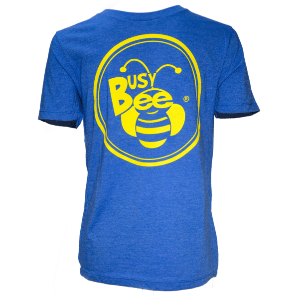 Blue Busy Bee T-shirt with Busy Bee logo