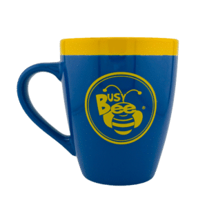 Busy Bee Mug Blue and Yellow