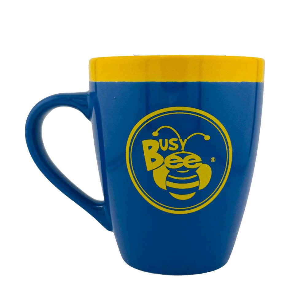Busy Bee Mug Blue and Yellow