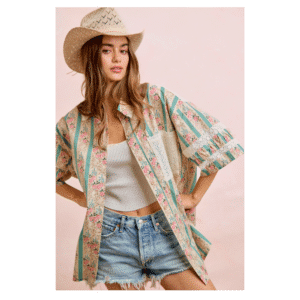 Eyelet Lace And Floral Top